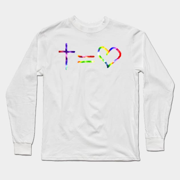 Jesus Equals Love Rainbow Design Long Sleeve T-Shirt by 4Craig